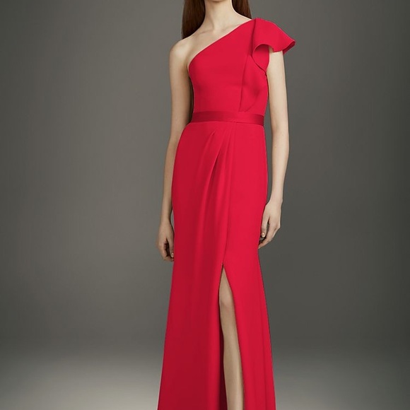 Vera Wang Navy One Shoulder Gown - Picture 4 of 7